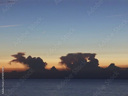 Approaching storm on the sea