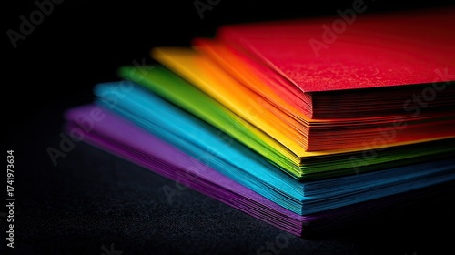 Wallpaper Mural A stack of colorful papers arranged in a rainbow pattern. Torontodigital.ca