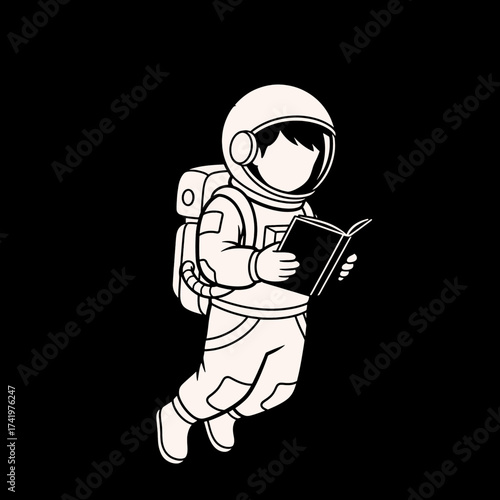 Astronaut Reading a Book in Space A Cosmic Literary Adventure 1.
