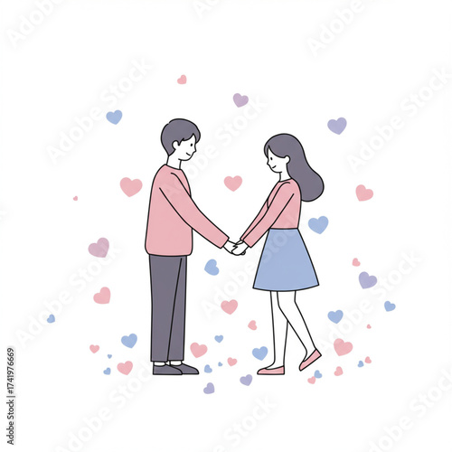 Romantic Couple Love Relationship Vector Illustration