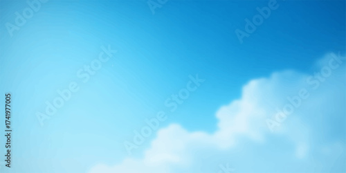 Blue sky with fluffy clouds