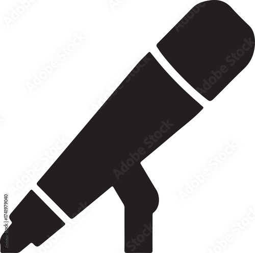 Black Boom Microphone Silhouette Icon