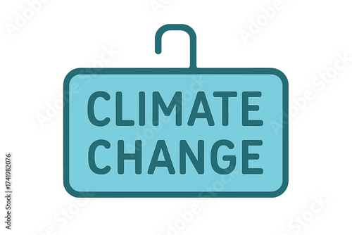 Climate change concept vector. Global warming and environmental issue. Hanger icon symbolizing fast fashion's impact. Ecology and sustainability problem. Cost of consumerism.