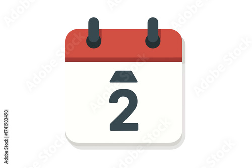 May 02, second day of month. Vector flat design calendar icon. Daily schedule, date, and day of the year symbol. Appointment, event, reminder, or deadline concept illustration.