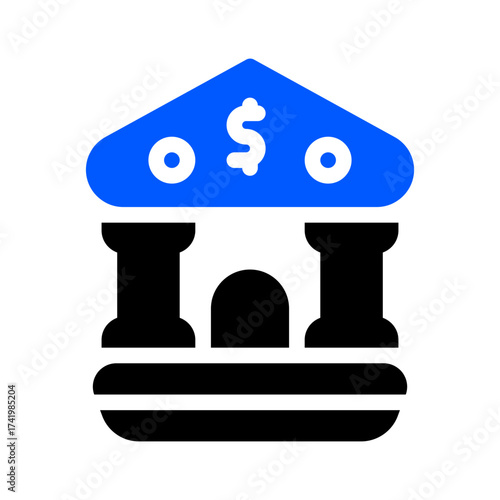 icon bank with style two tone color