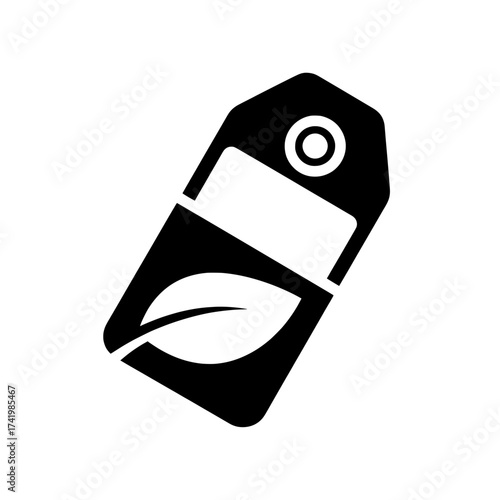 Ecofriendly label with leaf symbol promoting sustainability and nature.