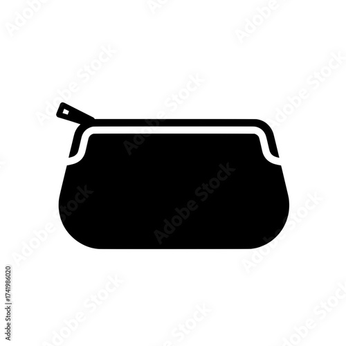 Black purse with zipper a stylish accessory for carrying essentials.