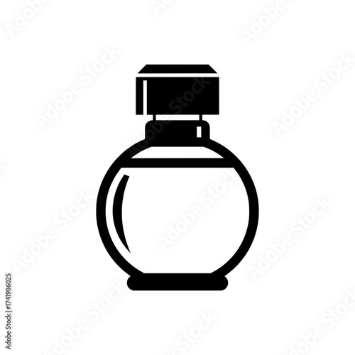 Perfume bottle icon fragrance container aroma scent beauty product cosmetic isolated on white background.