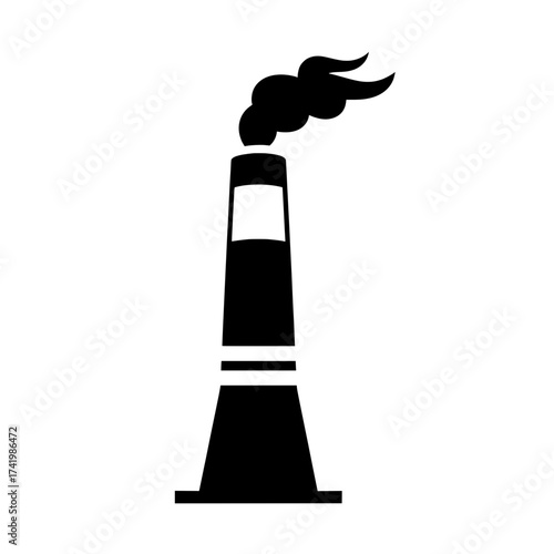 Factory chimney emitting smoke into the atmosphere pollution concept.
