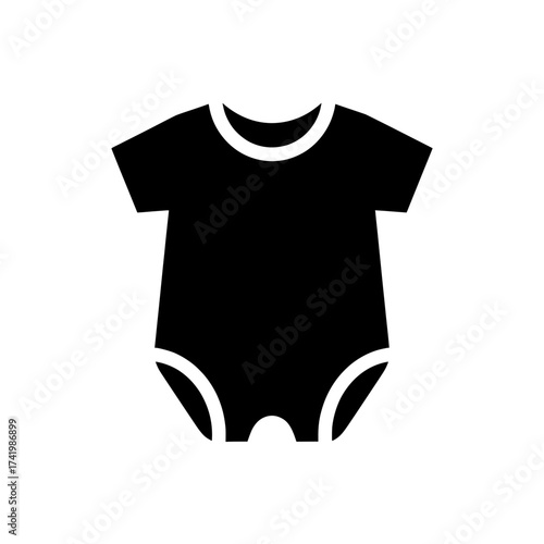 Baby bodysuit icon black and white simple design clothing for infants.