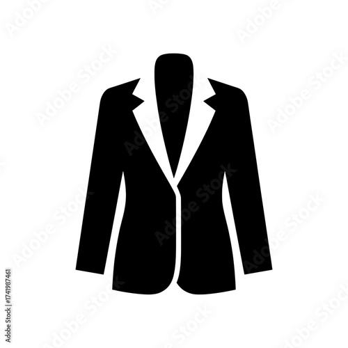 Elegant black blazer icon for business and fashion design.