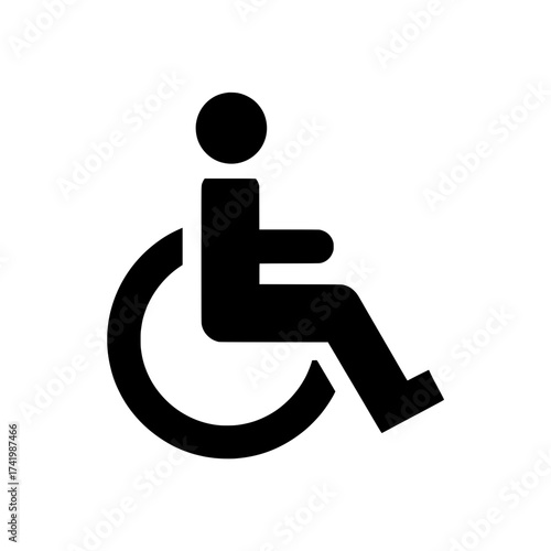 Wheelchair symbol representing accessibility for people with disabilities and mobility issues.