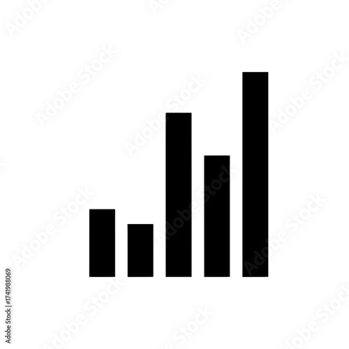 Bar graph showing increasing data visualization and statistical analysis.