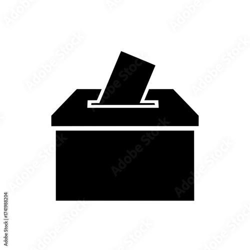 Voting box with a ballot being inserted election concept vote.