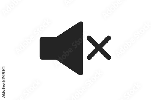 No sound sign icon mute symbol vector illustration isolated on white background with transparent background speaker volume off speaker silhouette silence concept