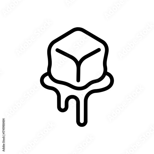 Melting ice cube icon simple illustration of a melting ice cube.