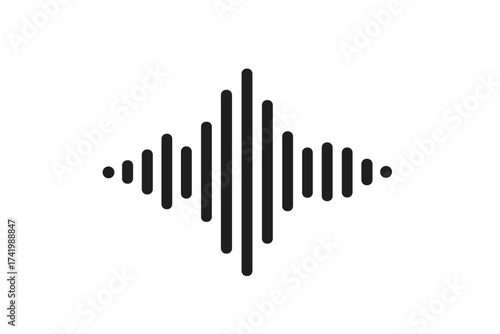 Sound wave icon vector isolated on white background, audio frequency signal illustration, soundwave symbol, music audio waveform design, digital sound visualization, sound signal graphic