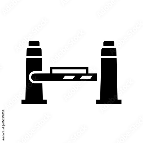Parking barrier icon access control security entrance exit gate road traffic vehicle.
