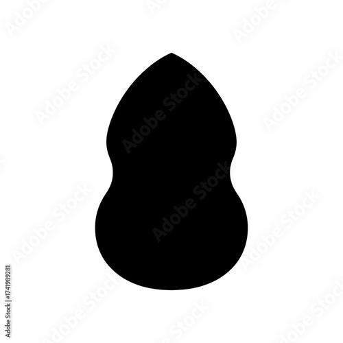 Black makeup sponge isolated on white background beauty blender.
