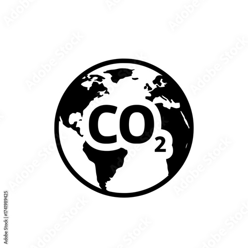 CO2 emission symbol on the earth global warming concept climate change.
