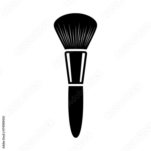 Makeup brush silhouette isolated on white background beauty tool.