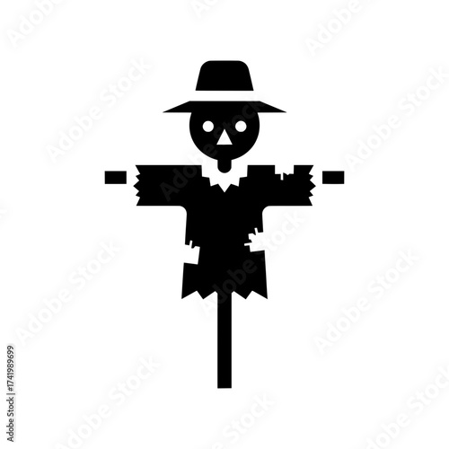 Scarecrow icon illustration isolated on white background.
