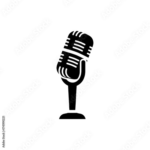 Classic retro microphone icon for audio recording and live performance.