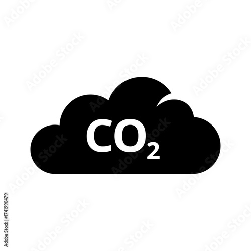 Carbon dioxide cloud icon representing environmental pollution and climate change.