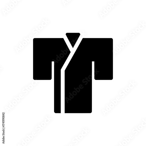 Traditional Japanese Kimono or Martial Arts Gi Silhouette Icon.