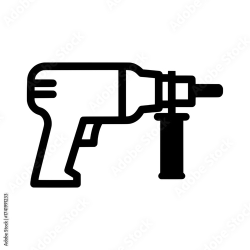 Power Drill Icon for Construction and Home Improvement Projects.