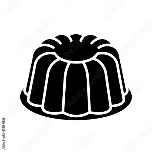 Classic Bundt Cake Silhouette Icon for Baking and Dessert Concepts.