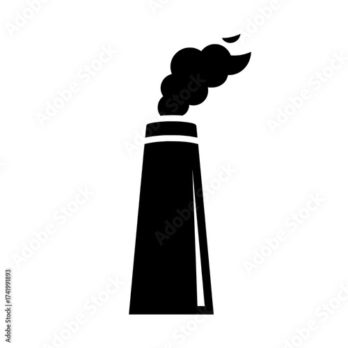 Industrial chimney emitting smoke into the atmosphere pollution concept.