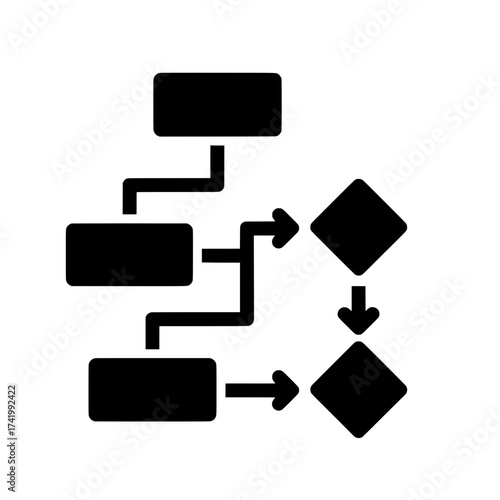 Flowchart diagram with process steps and decision points for data analysis 1.