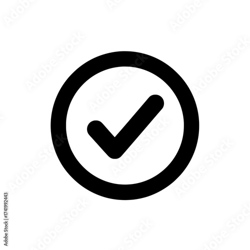 Check mark inside a circle a symbol of approval and confirmation a positive sign.