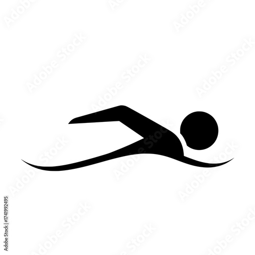 Swimming icon representing a person in the water sports and recreation.