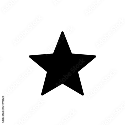 Black star shape isolated on white background simple design.