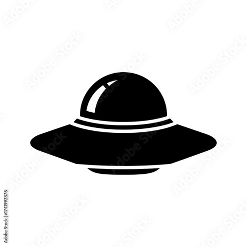 Flying saucer illustration isolated on white background UFO concept.