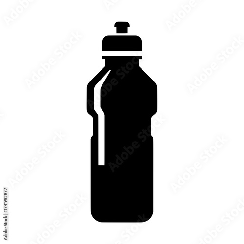 Black water bottle with a cap perfect for sports and outdoor activities 1.