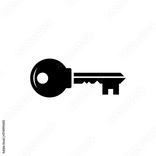 Key icon security access lock unlock privacy protection symbol sign illustration isolated white background.