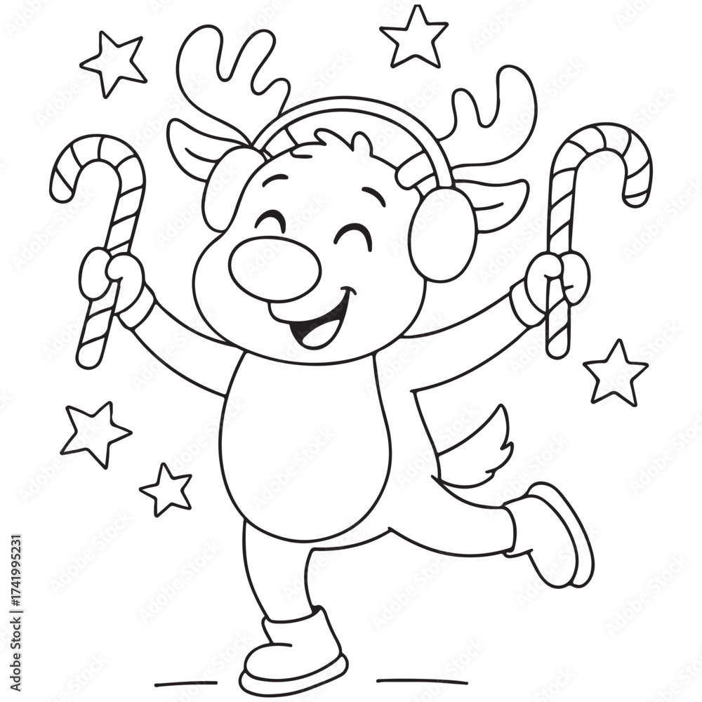 Fototapeta premium cute candle with holly bold & easy cute christmas coloring page, Whimsical Gingerbread House Coloring Pages for Kids & Adults, Christmas Coloring Pages, bold & easy cozy winter coloring book pages,