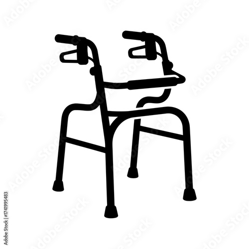 Medical equipment walker for elderly or disabled people.