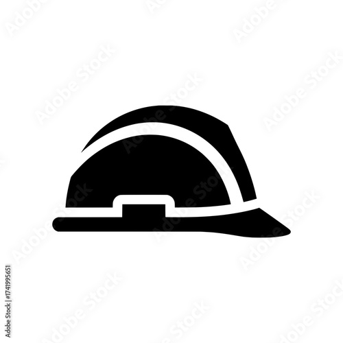 Construction worker safety helmet icon hard hat symbol protective equipment.