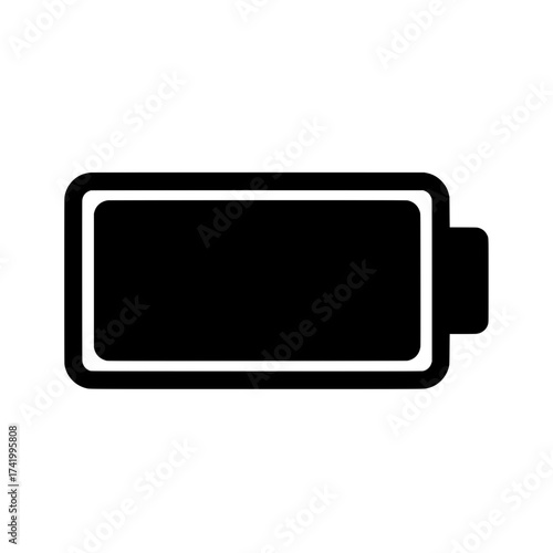 Battery icon showing full charge power symbol energy indicator electric charge.