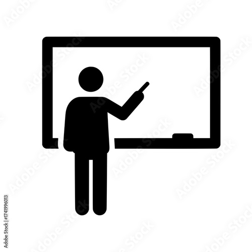 Teacher presenting information on a whiteboard in a classroom setting.