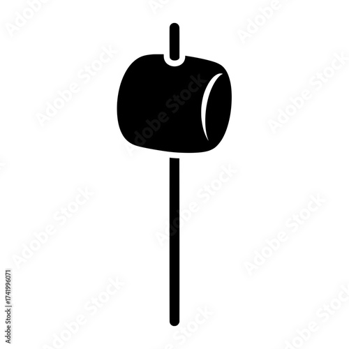 Marshmallow on a stick ready for roasting over a campfire.