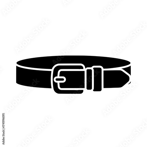 Black belt with buckle isolated on white background.