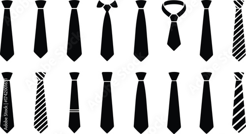 Black and white tie collection for business attire and formal wear