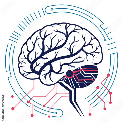 Cybernetic Brain Illustration A Fusion of Biology and Technology