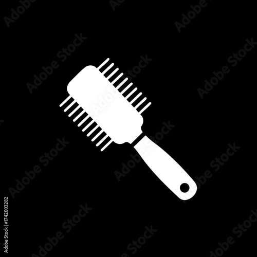 White hairbrush icon for hair styling and grooming.