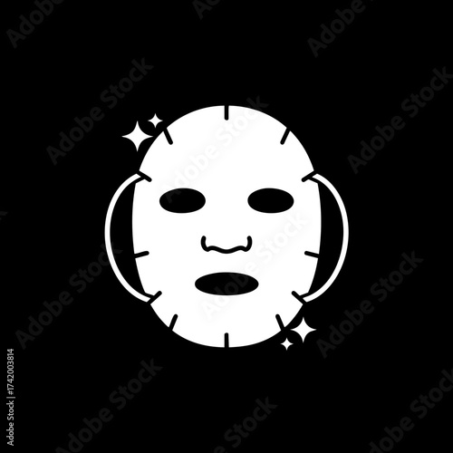 Sheet mask icon for beauty and skincare routine.